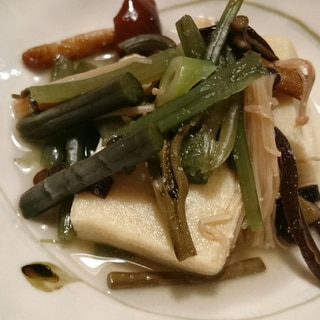 ストウブDe〜山菜と高野豆腐のさっと煮